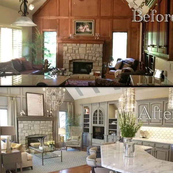 Before and After Photo of Home Interior Renovation